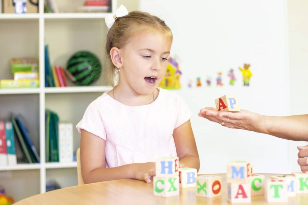 Reduced vocabulary in comparison to other children of the same age